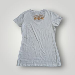 Harley Davidson Jamaica V-Neck Short Sleeve Graphic Tee White Size S